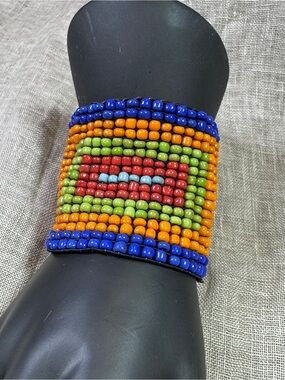 RJ Graziano Multicolor Boho Beaded Cuff Stretch Bracelet